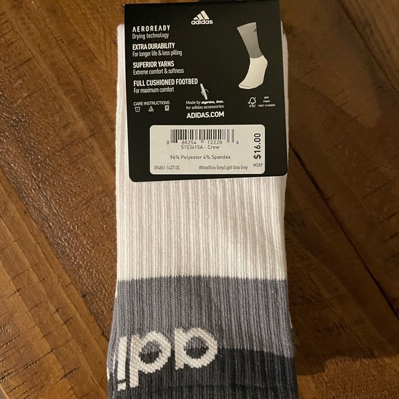 3 Pair Mens Adidas Crew Socks NWT - Picture 4 of 4